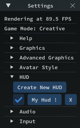 HUD Menu